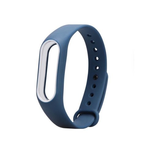 Anti-lost TPU Wrist Band Watch Strap for Xiaomi Mi Band 2 - Dark Blue + White