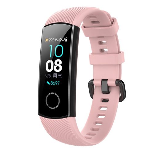 For Huawei Honor Band 4 Silicone Watch Wrist Band Replacement, Length: 95.6+124.8mm - Pink