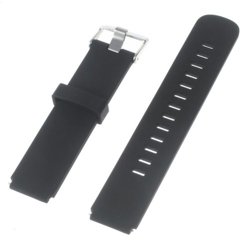 Silicone Watch Band Strap with Steel Buckle for Huawei Watch - Black