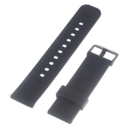 22mm Silicone Watchband with Metal Clasp for Samsung Gear 2 R380 / Pebble Time / LG G Watch W100 W110 / Asus Zenwatch - Black