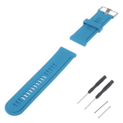 For Garmin Fenix 3 HR Soft Silicone Gel Watchband + Lugs Adapters + Tools - Blue