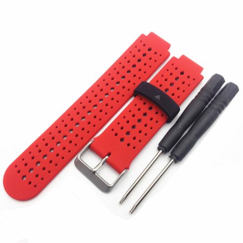 Universal Soft Silicone Watch Strap Dual Color Wrist Band for Garmin Forerunner 220/230/235/630/620/735 - Red / Black