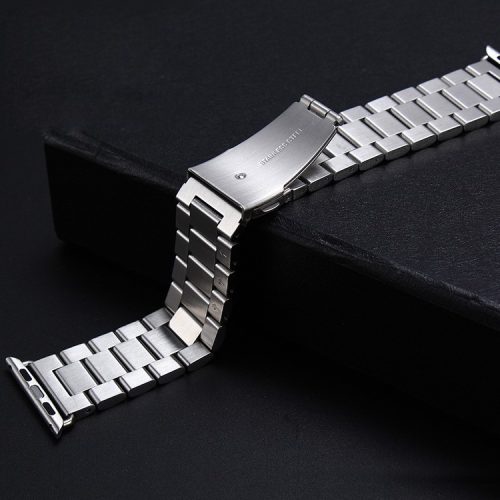 316 Stainless Steel Watch Strap with Lugs Adapters for Apple Watch Series 10 46mm / Ultra 2 Ultra 49mm / 9 8 7 45mm / SE (2023) SE (2022) SE 6 5 4 44mm / 3 2 1 42mm - Silver Color