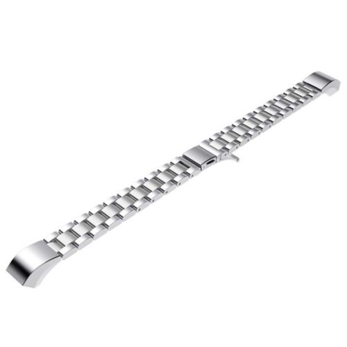 Luxury Three Beads Stainless Steel Wristband with Folding Clasp for Fitbit Alta - Silver Color