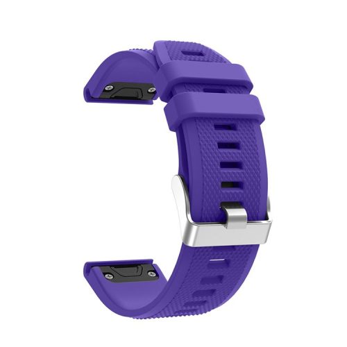 Soft Rhombus Texture Silicone Watch strap with Pin Buckle for Garmin Forerunner 935 - Purple