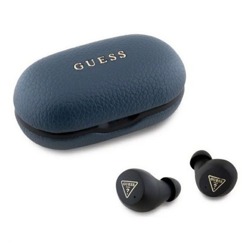 GUESS PU GRAINED bluetooth fülhallgató SZTEREO (v5.3, TWS, mikrofon, zajszűrő, IPX5 + töltőtok) SÖTÉTKÉK