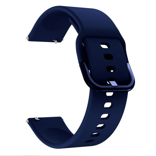 Silicone Smart Watch Adjustable Watchband Replacement Watch Strap for Fitbit Versa/Versa 2 - Midnight Blue