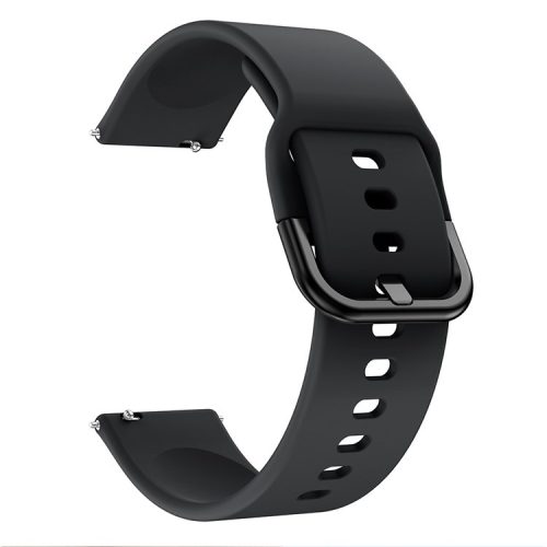 22mm Silicone Watch Strap Adjustable Wrist Band Replacement for Samsung Galaxy Watch 46mm - Black