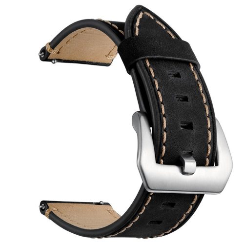 22mm Genuine Leather Watch Strap for Samsung Gear S3 Classic / S3 Frontier - Black