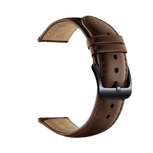 20mm Premium Genuine Leather Smart Watch Strap Replacement for Huawei Watch 2 - Brown