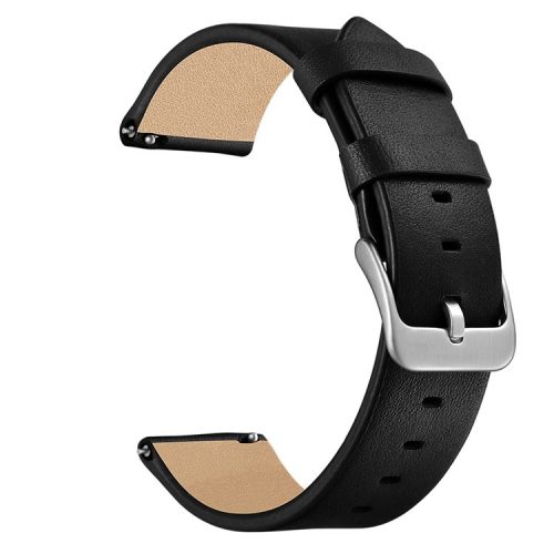 22mm Genuine Leather Watch Strap Smart Watch Band for Huawei Watch GT / Watch Magic / Watch 2 - Black