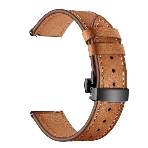 22mm Genuine Leather Watch Strap Replacement for Huawei Watch GT1 / 2 / Watch Magic - Brown+Black