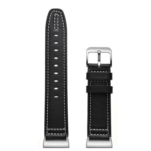 Genuine Leather Coated Smart Watch Band Strap for Fitbit Charge 4 / 3 - Black