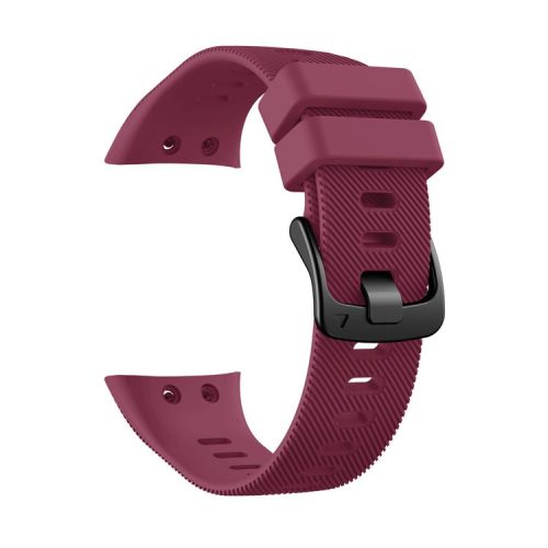 Silicone Watch Band Strap Black Buckle for Garmin Forerunner 45 - Wine Red