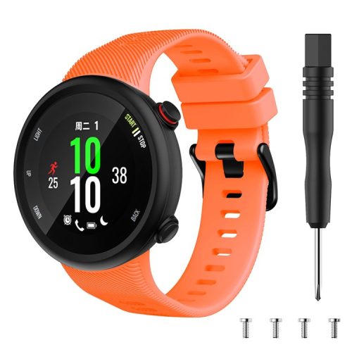 Silicone Watch Band Strap Black Buckle for Garmin Forerunner 45 - Orange