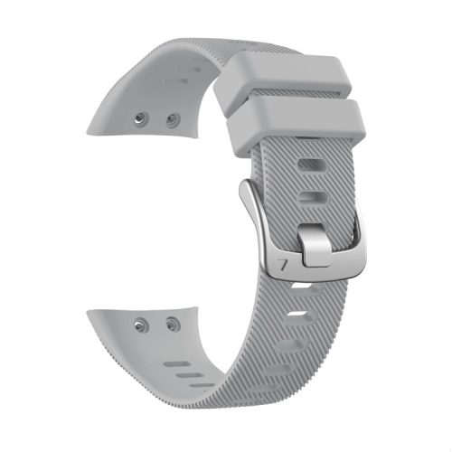 Silicone Watchband Strap Silver Buckle for Garmin Forerunner 45 - Grey