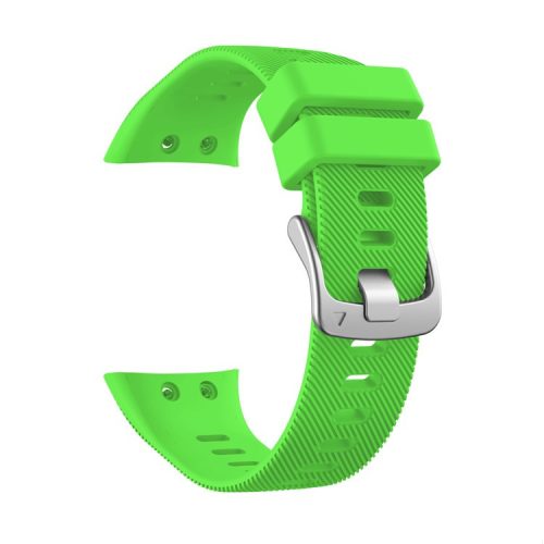 Silicone Watchband Strap Silver Buckle for Garmin Forerunner 45 - Green