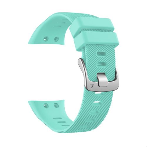 Silicone Watchband Strap Silver Buckle for Garmin Forerunner 45 - Cyan