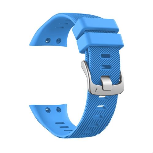 Silicone Watchband Strap Silver Buckle for Garmin Forerunner 45 - Sky Blue