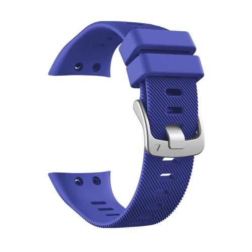 Silicone Watchband Strap Silver Buckle for Garmin Forerunner 45 - Dark Blue