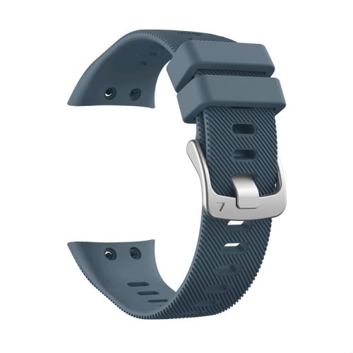 Silicone Watchband Strap Silver Buckle for Garmin Forerunner 45 - Titanium Grey