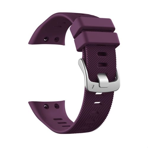 Silicone Watchband Strap Silver Buckle for Garmin Forerunner 45 - Purple