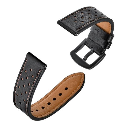 20mm Genuine Leather Coated Watch Strap for Huami Amazfit GTR 42mm - Black