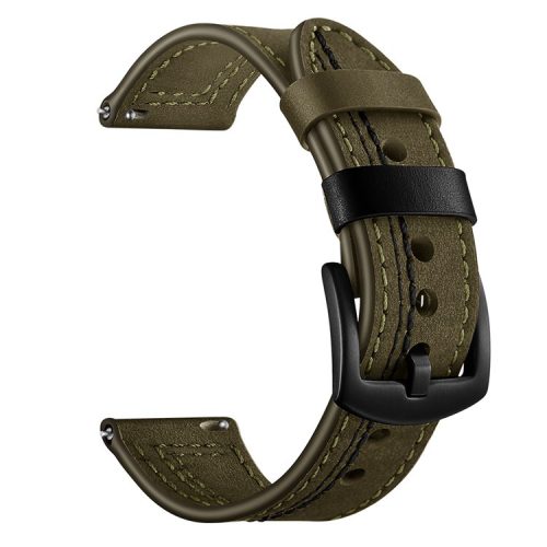 22mm Genuine Leather Coated Smart Watch Replacement Strap for Huami Watch Moto 360 / Samsung Gear S3 Frontier / S3 Classic - Green