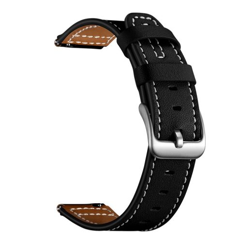 18mm Genuine Leather U Shape Head Watch Band for Huawei TalkBand B5/B3 Active/B2 Active - Black