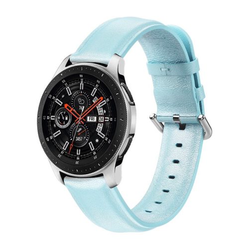 20mm Genuine Leather Smart Watch Replacement Strap for Samsung Galaxy Watch 42mm - Baby Blue