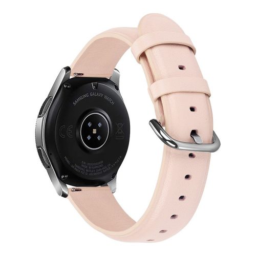 22mm Genuine Leather Smart Watch Replacement Strap for Samsung Galaxy Watch 46mm - Pink