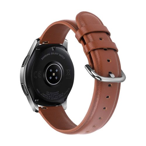 22mm Genuine Leather Smart Watch Replacement Strap for Samsung Galaxy Watch 46mm - Brown