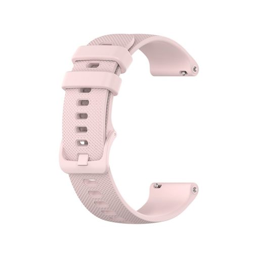 20mm Grid Texture Silicone Watch Strap for Polar Ignite  / Garmin Vivomove 3 / vivoactive 5 / Active 5 Replacement Smart Watch Band - Pink