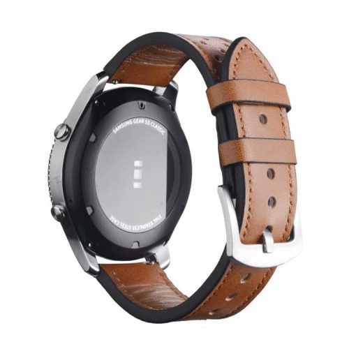 22mm Leather Strap Watch Band for Huawei Watch GT2e/GT2 46mm - Brown