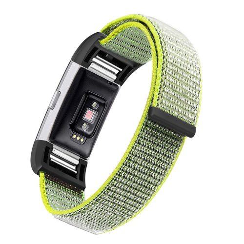 Loop Fastener Nylon Weaven  Smart Watch Strap for Fitbit Charge 2 - Green