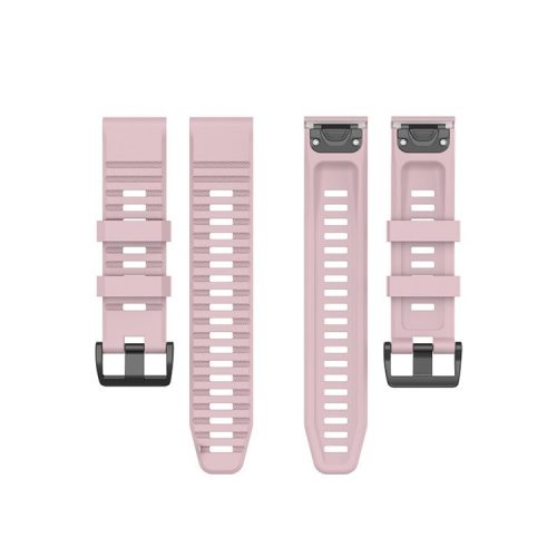 Stylish Silicone Sport Watch Band Adjustable Wrist Strap with Black Buckle for Garmin Fenix 6 Pro 22mm - Deep Pink