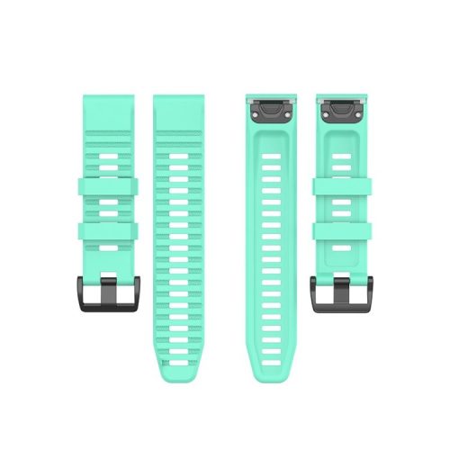 Stylish Silicone Sport Watch Band Adjustable Wrist Strap with Black Buckle for Garmin Fenix 6 Pro 22mm - Cyan