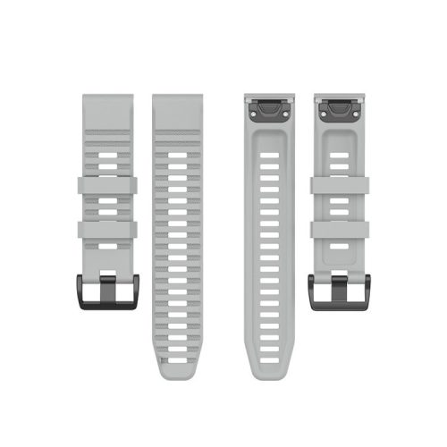 26mm Silicone Sport Watchband with Black Buckle for Garmin Fenix 6X Pro - Grey