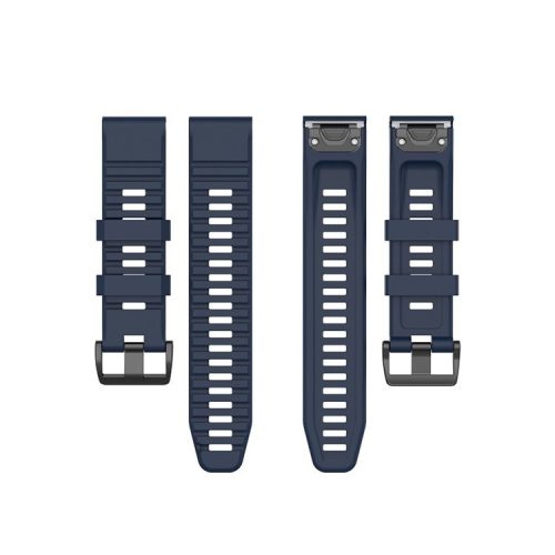 26mm Silicone Sport Watchband with Black Buckle for Garmin Fenix 6X Pro - Dark Blue