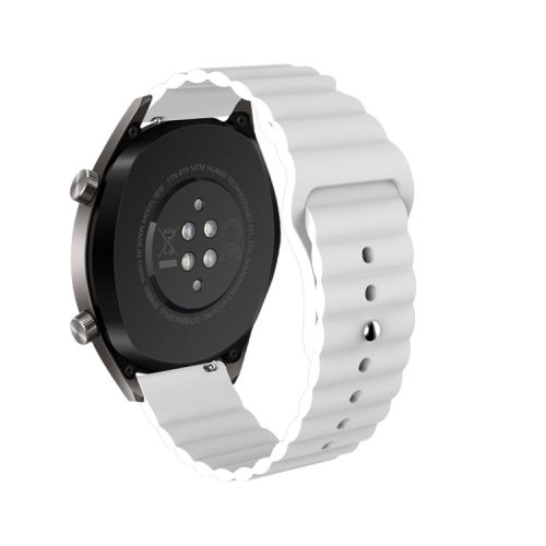 22mm Reverse Buckle Silicone Watchband for Samsung Gear S3/Galaxy Watch 46mm/Huawei GT2 46mm/Huami Amazfit 1/2 - White