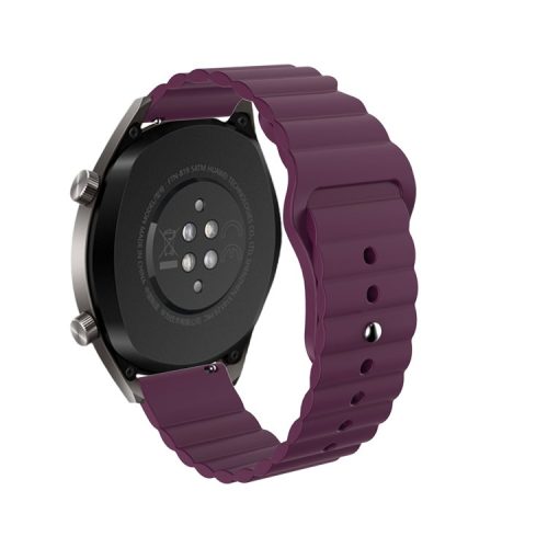 22mm Reverse Buckle Silicone Watchband for Samsung Gear S3/Galaxy Watch 46mm/Huawei GT2 46mm/Huami Amazfit 1/2 - Dark Purple