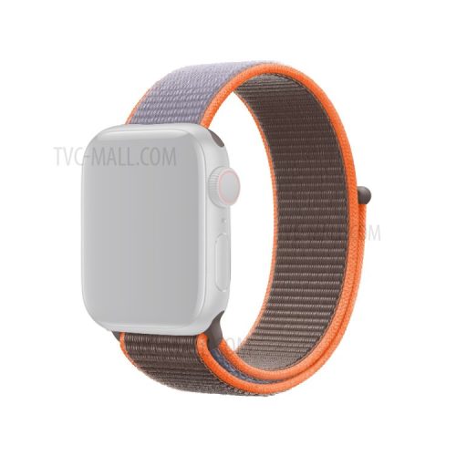 Assorted Colors Nylon Loop Fastener Smart Watch Strap for Apple Watch Series 10 42mm / 9 8 7 41mm / SE (2023) SE (2022) SE 6 5 4 40mm / 3 2 1 38mm - Grey / Light Brown