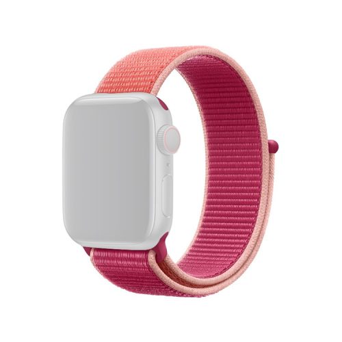 Assorted Colors Nylon Loop Fastener Smart Watch Strap for Apple Watch Series 10 42mm / 9 8 7 41mm / SE (2023) SE (2022) SE 6 5 4 40mm / 3 2 1 38mm - Rose / Orange