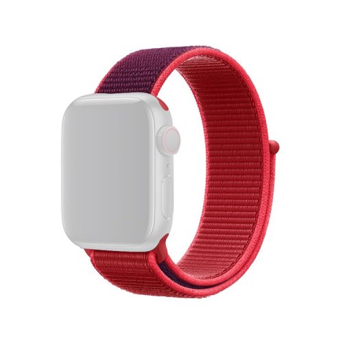 Assorted Colors Nylon Loop Fastener Smart Watch Strap for Apple Watch Series 10 42mm / 9 8 7 41mm / SE (2023) SE (2022) SE 6 5 4 40mm / 3 2 1 38mm - Purple / Red