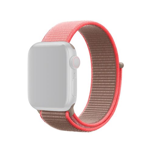 Assorted Colors Nylon Loop Fastener Smart Watch Strap for Apple Watch Series 10 42mm / 9 8 7 41mm / SE (2023) SE (2022) SE 6 5 4 40mm / 3 2 1 38mm - Pink / Light Brown