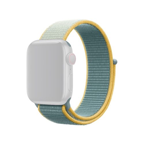 Assorted Colors Nylon Loop Fastener Smart Watch Strap for Apple Watch Series 10 42mm / 9 8 7 41mm / SE (2023) SE (2022) SE 6 5 4 40mm / 3 2 1 38mm - Light Blue / Light Grey