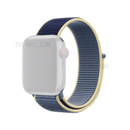 Assorted Colors Nylon Loop Fastener  Smart Watch Strap for Apple Watch Series 10 42mm / 9 8 7 41mm / SE (2023) SE (2022) SE 6 5 4 40mm / 3 2 1 38mm - Dark Blue / Ice Blue