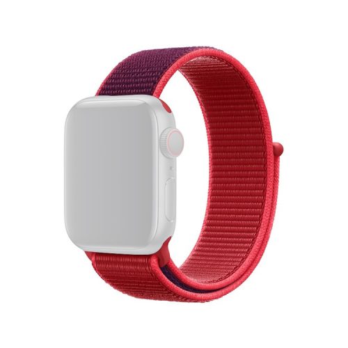 Assorted Colors Nylon Loop Fastener  Watch Strap for Apple Watch Series 10 46mm / Ultra 2 Ultra 49mm / 9 8 7 45mm / SE (2023) SE (2022) SE 6 5 4 44mm / 3 2 1 42mm - Purple / Red