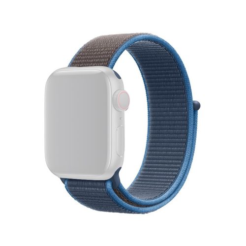 Assorted Colors Nylon Loop Fastener  Watch Strap for Apple Watch Series 10 46mm / Ultra 2 Ultra 49mm / 9 8 7 45mm / SE (2023) SE (2022) SE 6 5 4 44mm / 3 2 1 42mm - Ice Blue / Dark Grey