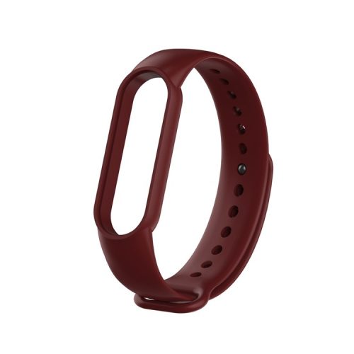 Silicone Strap Replacement for Xiaomi Mi Band 5 / 6 / 7 - Wine Red